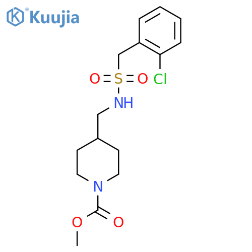 methyl 4-{(2-chlorophenyl)methanesulfonamidomethyl}piperidine-1-carboxylate structure