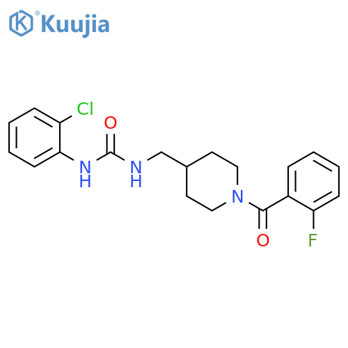 1-(2-chlorophenyl)-3-{1-(2-fluorobenzoyl)piperidin-4-ylmethyl}urea structure