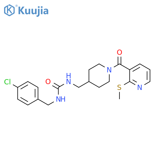 1-(4-chlorophenyl)methyl-3-({1-2-(methylsulfanyl)pyridine-3-carbonylpiperidin-4-yl}methyl)urea structure