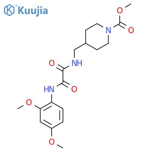 methyl 4-({(2,4-dimethoxyphenyl)carbamoylformamido}methyl)piperidine-1-carboxylate structure