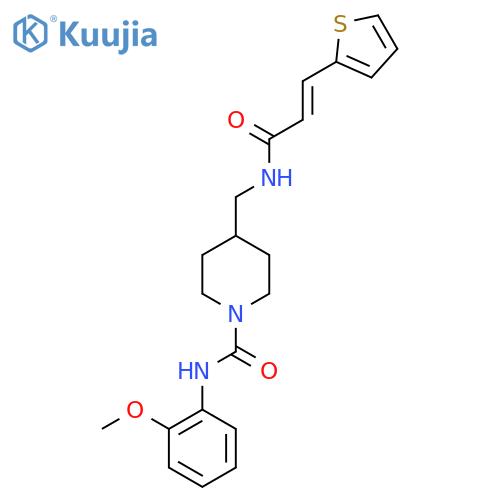 N-(2-methoxyphenyl)-4-{[(2E)-3-(thiophen-2-yl)prop-2-enamido]methyl}piperidine-1-carboxamide structure
