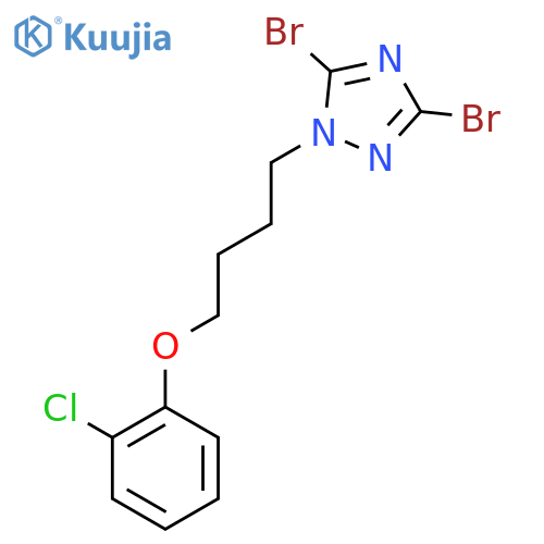3,5-dibromo-1-[4-(2-chlorophenoxy)butyl]-1,2,4-triazole structure