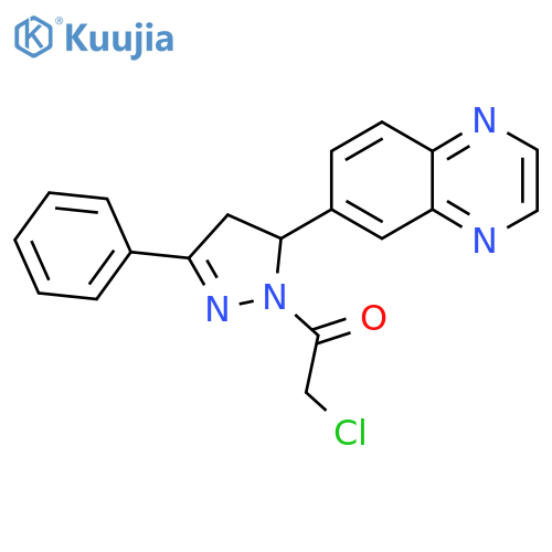 2-Chloro-1-(5-phenyl-3-quinoxalin-6-yl-3,4-dihydropyrazol-2-yl)ethanone structure