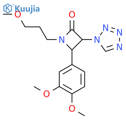 4-(3,4-dimethoxyphenyl)-1-(3-methoxypropyl)-3-(1H-1,2,3,4-tetrazol-1-yl)azetidin-2-one structure