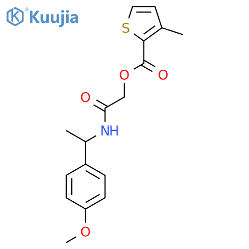 {[1-(4-methoxyphenyl)ethyl]carbamoyl}methyl 3-methylthiophene-2-carboxylate structure