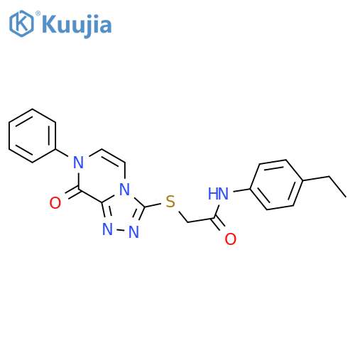 N-(4-ethylphenyl)-2-({8-oxo-7-phenyl-7H,8H-[1,2,4]triazolo[4,3-a]pyrazin-3-yl}sulfanyl)acetamide structure