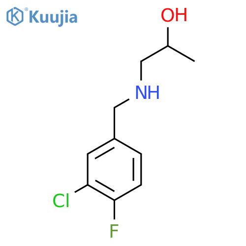 1-{(3-chloro-4-fluorophenyl)methylamino}propan-2-ol structure