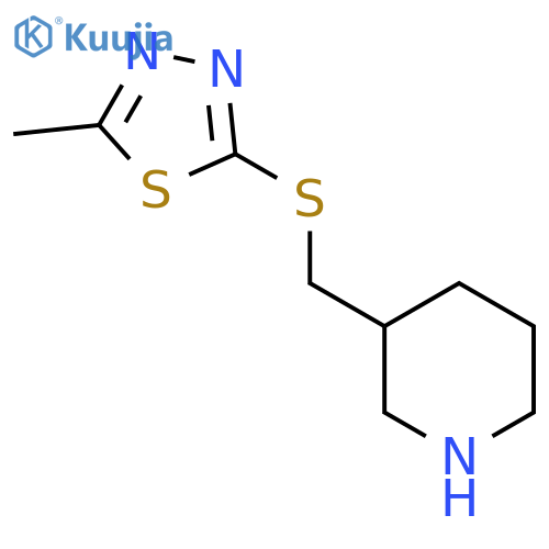 3-{[(5-methyl-1,3,4-thiadiazol-2-yl)sulfanyl]methyl}piperidine structure
