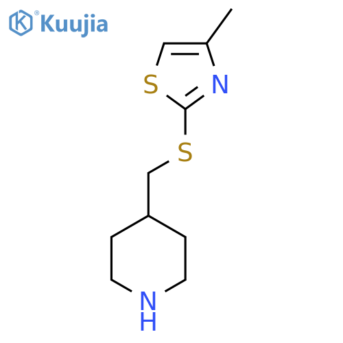 4-{[(4-Methyl-1,3-thiazol-2-yl)sulfanyl]methyl}piperidine structure