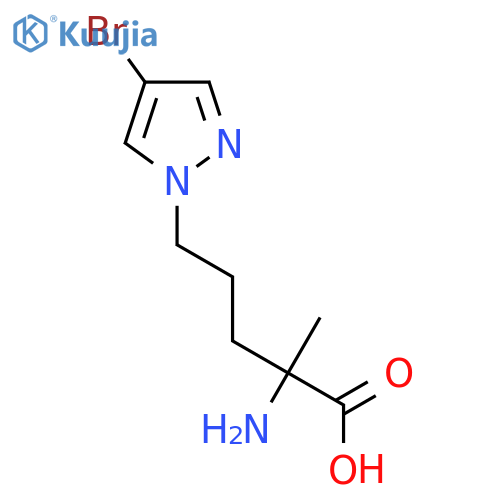 2-amino-5-(4-bromo-1H-pyrazol-1-yl)-2-methylpentanoic acid structure