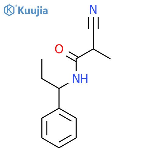 2-cyano-N-(1-phenylpropyl)propanamide structure