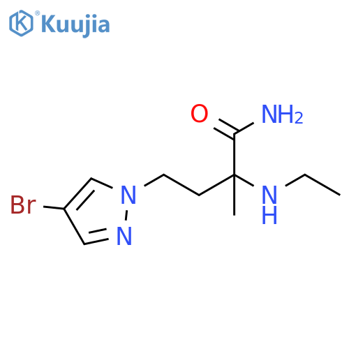 4-(4-bromo-1H-pyrazol-1-yl)-2-(ethylamino)-2-methylbutanamide structure