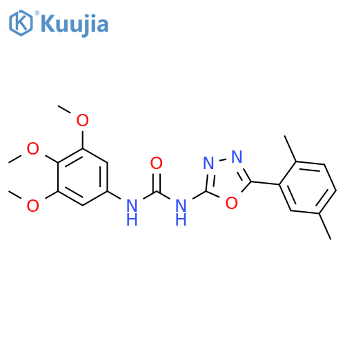 3-5-(2,5-dimethylphenyl)-1,3,4-oxadiazol-2-yl-1-(3,4,5-trimethoxyphenyl)urea structure