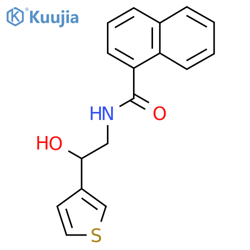N-2-hydroxy-2-(thiophen-3-yl)ethylnaphthalene-1-carboxamide structure