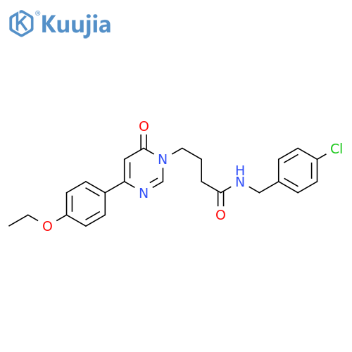 N-[(4-chlorophenyl)methyl]-4-[4-(4-ethoxyphenyl)-6-oxo-1,6-dihydropyrimidin-1-yl]butanamide structure