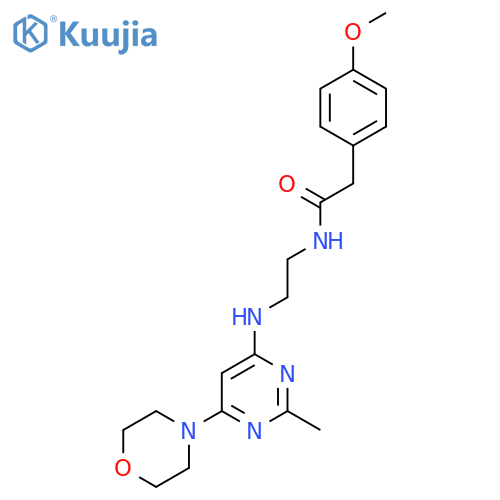 2-(4-methoxyphenyl)-N-(2-{2-methyl-6-(morpholin-4-yl)pyrimidin-4-ylamino}ethyl)acetamide structure