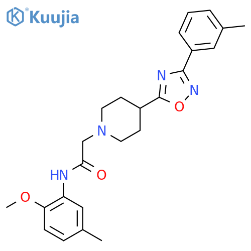 N-(2-methoxy-5-methylphenyl)-2-{4-[3-(3-methylphenyl)-1,2,4-oxadiazol-5-yl]piperidin-1-yl}acetamide structure