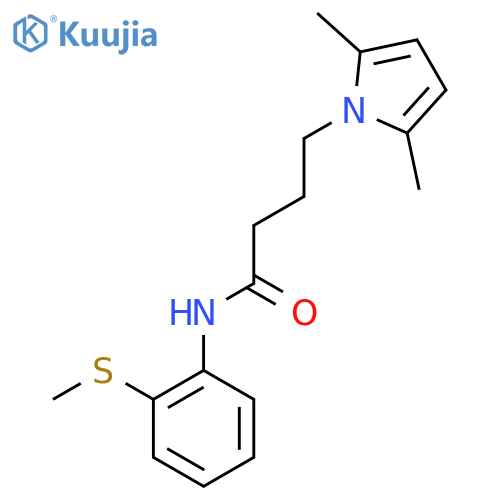 4-(2,5-dimethyl-1H-pyrrol-1-yl)-N-2-(methylsulfanyl)phenylbutanamide structure