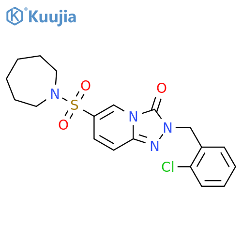 6-(azepane-1-sulfonyl)-2-(2-chlorophenyl)methyl-2H,3H-1,2,4triazolo4,3-apyridin-3-one structure