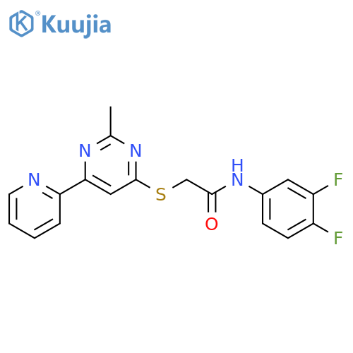 N-(3,4-difluorophenyl)-2-{[2-methyl-6-(pyridin-2-yl)pyrimidin-4-yl]sulfanyl}acetamide structure