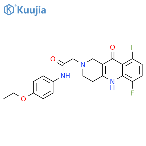 2-{6,9-difluoro-10-oxo-1H,2H,3H,4H,5H,10H-benzo[b]1,6-naphthyridin-2-yl}-N-(4-ethoxyphenyl)acetamide structure