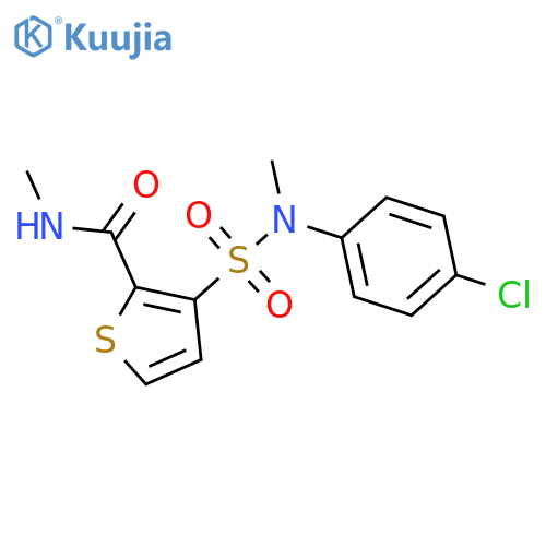 3-[(4-chlorophenyl)(methyl)sulfamoyl]-N-methylthiophene-2-carboxamide structure