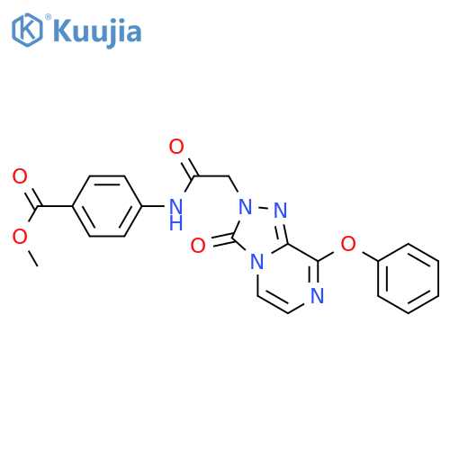 methyl 4-(2-{3-oxo-8-phenoxy-2H,3H-[1,2,4]triazolo[4,3-a]pyrazin-2-yl}acetamido)benzoate structure