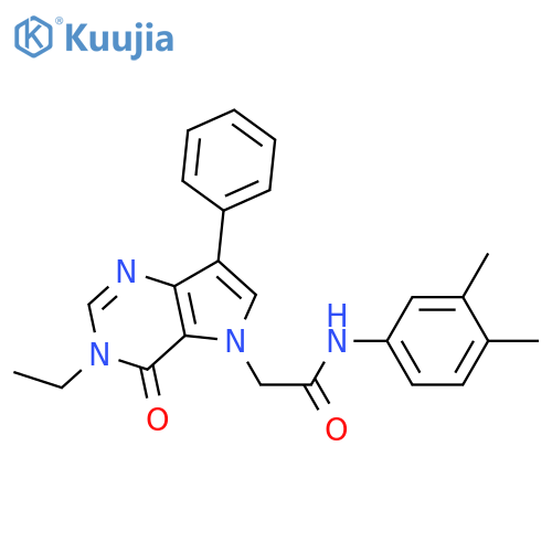 N-(3,4-dimethylphenyl)-2-{3-ethyl-4-oxo-7-phenyl-3H,4H,5H-pyrrolo[3,2-d]pyrimidin-5-yl}acetamide structure