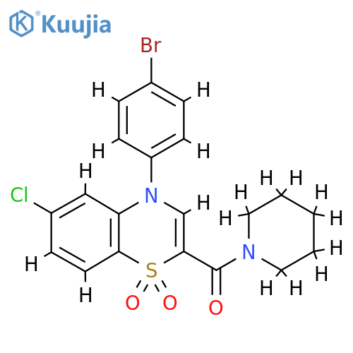 4-(4-bromophenyl)-6-chloro-2-(piperidine-1-carbonyl)-4H-1lambda6,4-benzothiazine-1,1-dione structure
