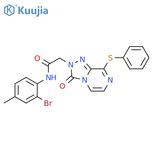 N-(2-bromo-4-methylphenyl)-2-3-oxo-8-(phenylsulfanyl)-2H,3H-1,2,4triazolo4,3-apyrazin-2-ylacetamide structure