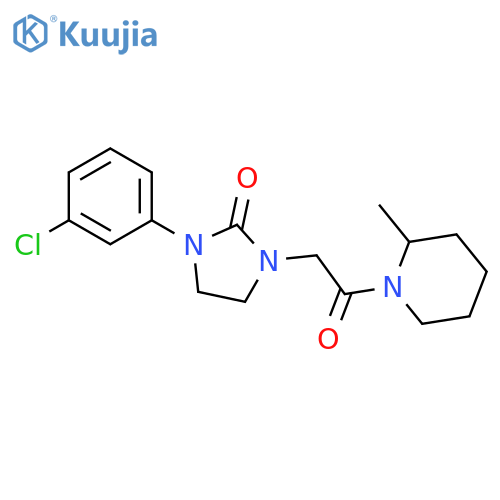 1-(3-chlorophenyl)-3-2-(2-methylpiperidin-1-yl)-2-oxoethylimidazolidin-2-one structure
