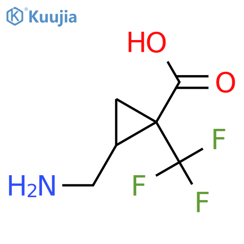 2-(Aminomethyl)-1-(trifluoromethyl)cyclopropane-1-carboxylic acid structure