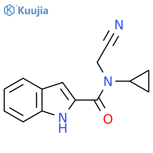 N-(cyanomethyl)-N-cyclopropyl-1H-indole-2-carboxamide structure