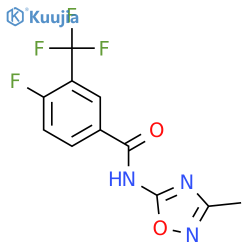 4-fluoro-N-(3-methyl-1,2,4-oxadiazol-5-yl)-3-(trifluoromethyl)benzamide structure