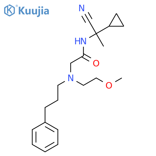 N-(1-cyano-1-cyclopropylethyl)-2-[(2-methoxyethyl)(3-phenylpropyl)amino]acetamide structure
