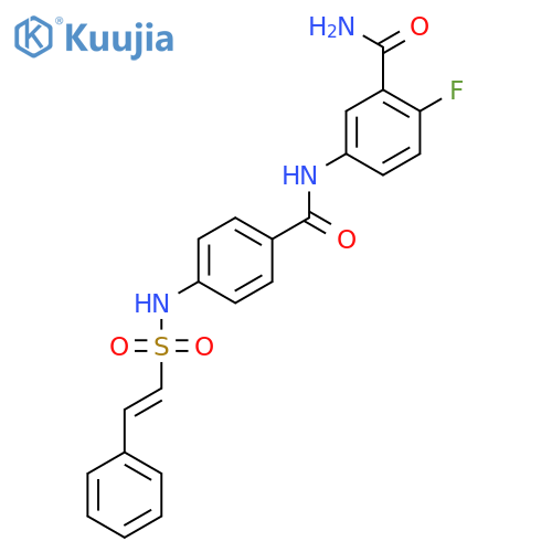 2-Fluoro-5-[4-(2-phenylethenesulfonamido)benzamido]benzamide structure