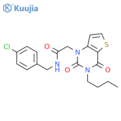 2-{3-butyl-2,4-dioxo-1H,2H,3H,4H-thieno[3,2-d]pyrimidin-1-yl}-N-[(4-chlorophenyl)methyl]acetamide structure