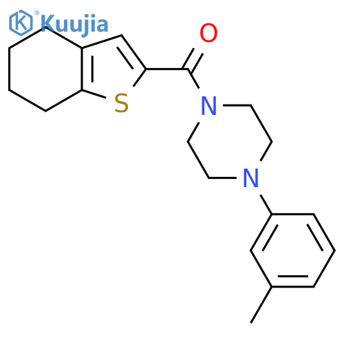 1-(3-Methylphenyl)-4-(4,5,6,7-tetrahydro-1-benzothiophene-2-carbonyl)piperazine structure