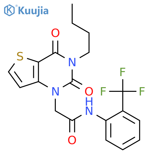 2-{3-butyl-2,4-dioxo-1H,2H,3H,4H-thieno[3,2-d]pyrimidin-1-yl}-N-[2-(trifluoromethyl)phenyl]acetamide structure