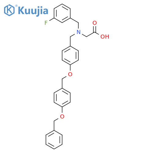 2-{[(4-{[4-(benzyloxy)phenyl]methoxy}phenyl)methyl][(3-fluorophenyl)methyl]amino}acetic acid structure