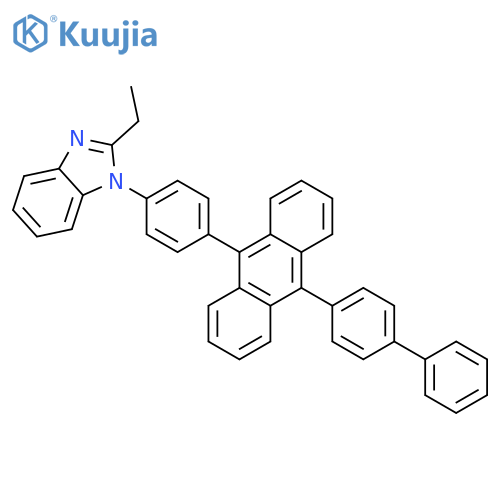 1H-Benzimidazole, 1-[4-(10-[1,1'-biphenyl]-4-yl-9-anthracenyl)phenyl]-2-ethyl- structure
