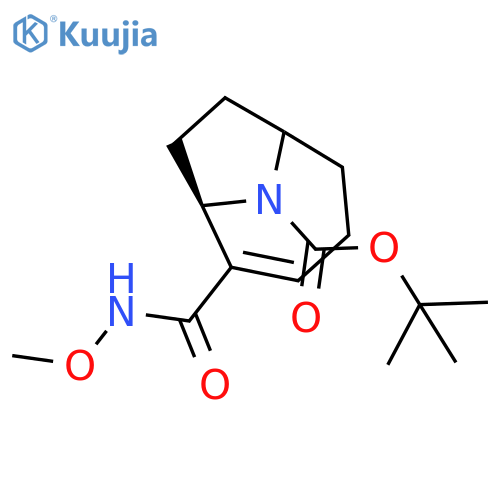9-Azabicyclo[4.2.1]non-2-ene-9-carboxylicacid, 2-[(methoxyamino)carbonyl]-, 1,1-dimethylethyl ester, (1R)- (9CI) structure