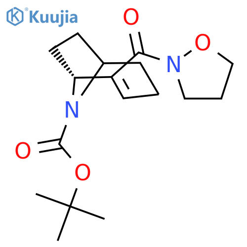 9-Azabicyclo[4.2.1]non-2-ene-9-carboxylicacid, 2-(2-isoxazolidinylcarbonyl)-, 1,1-dimethylethyl ester, (1R)- (9CI) structure