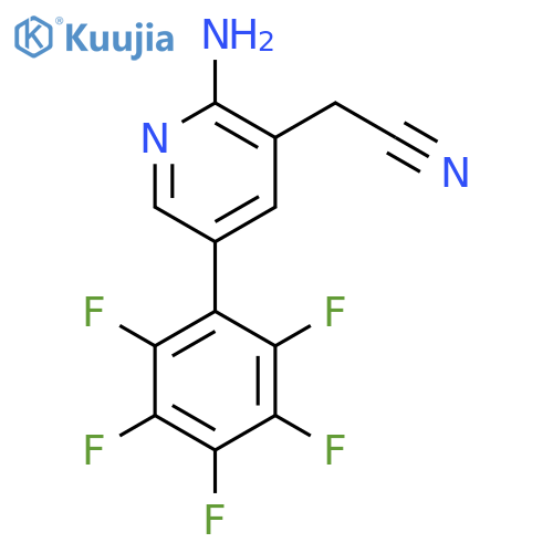 2-Amino-5-(perfluorophenyl)pyridine-3-acetonitrile structure