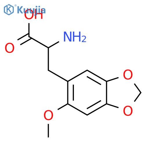 2-amino-3-(6-methoxy-1,3-dioxaindan-5-yl)propanoic acid structure