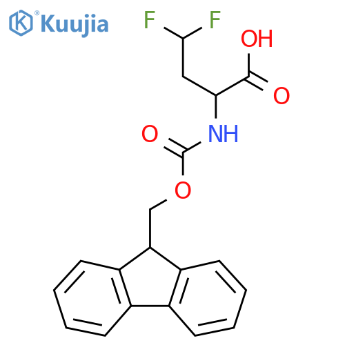 2-{[(9H-fluoren-9-ylmethoxy)carbonyl]amino}-4,4-difluorobutanoic acid structure