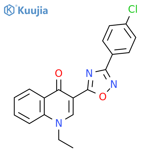 3-[3-(4-chlorophenyl)-1,2,4-oxadiazol-5-yl]-1-ethyl-1,4-dihydroquinolin-4-one structure