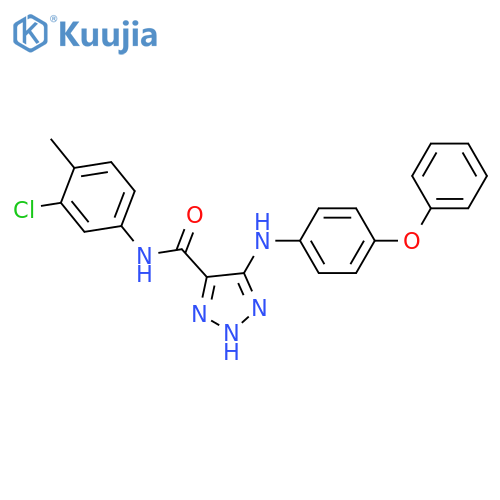 N-(3-chloro-4-methylphenyl)-5-[(4-phenoxyphenyl)amino]-1H-1,2,3-triazole-4-carboxamide structure
