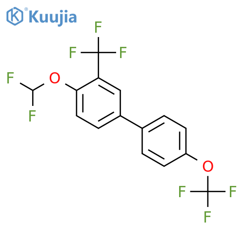 4-(Difluoromethoxy)-4'-(trifluoromethoxy)-3-(trifluoromethyl)biphenyl structure