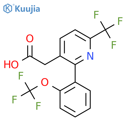 2-(2-(Trifluoromethoxy)phenyl)-6-(trifluoromethyl)pyridine-3-acetic acid structure